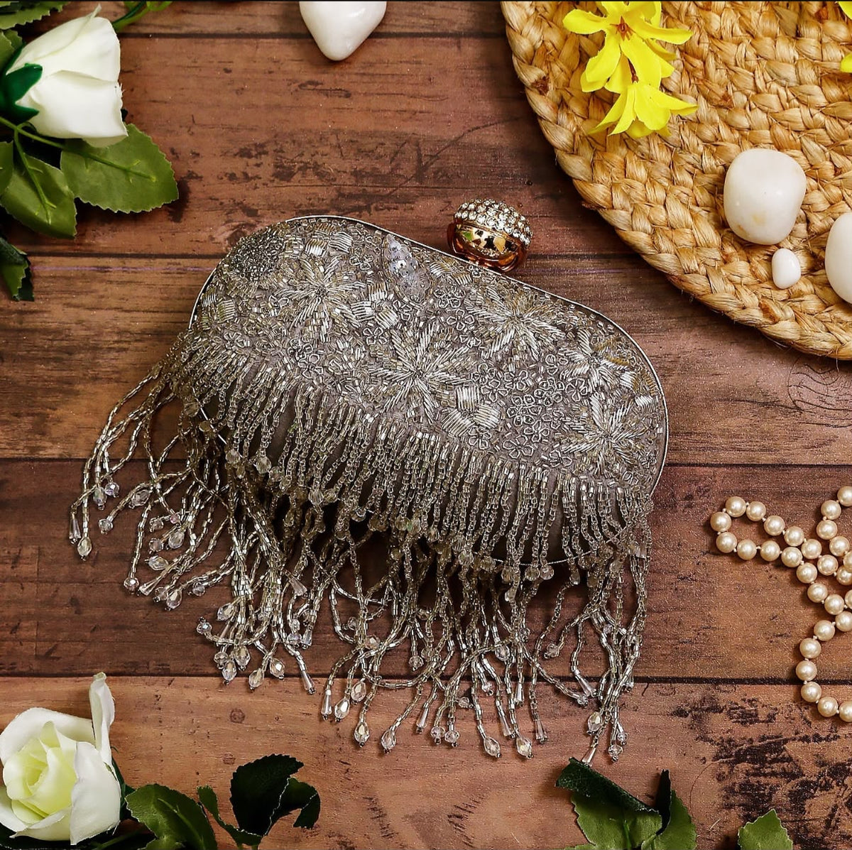 Boho Nazakat Raw Silk Clutch