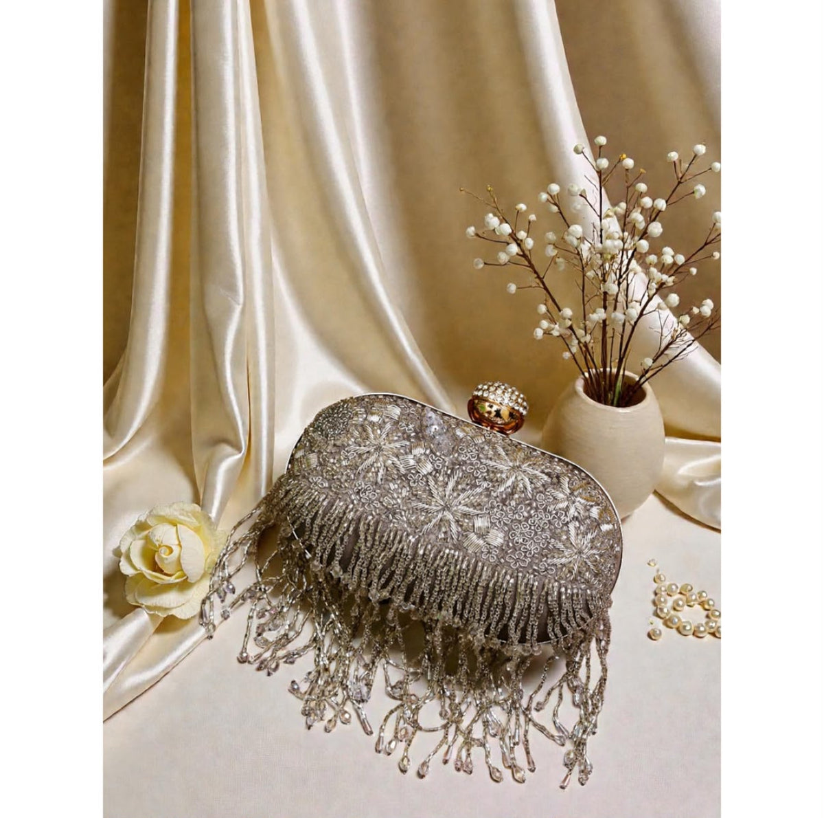 Boho Nazakat Raw Silk Clutch