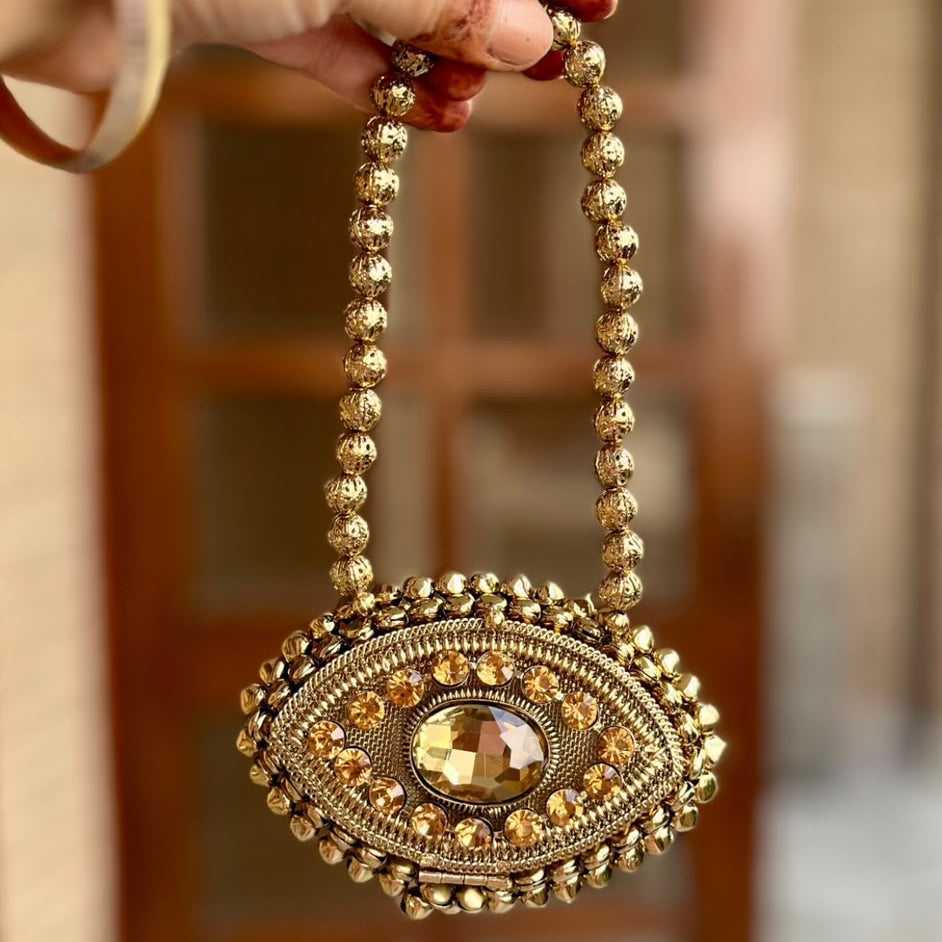 Evil Eye Brass Bag