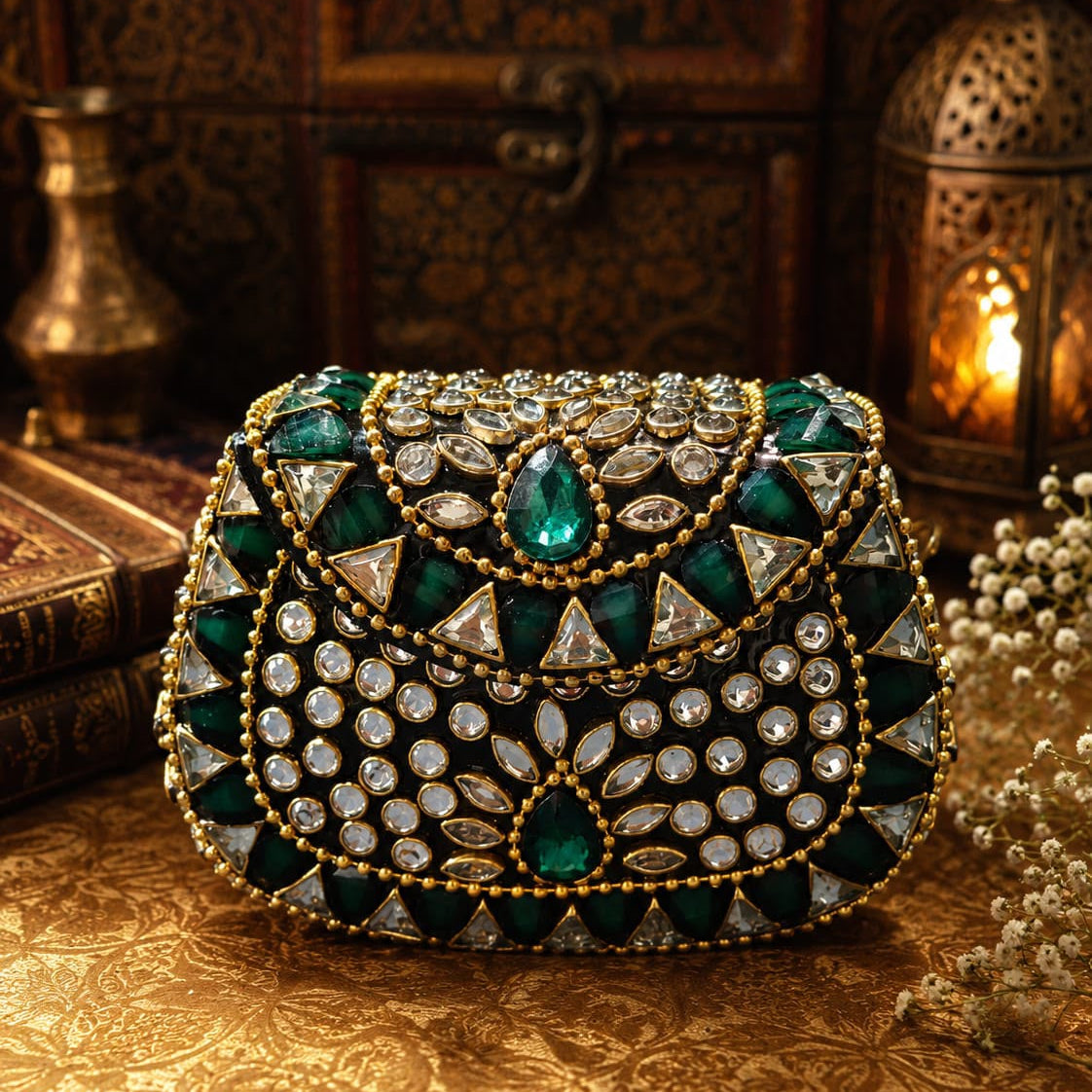 Maharani mini Kundan Clutches