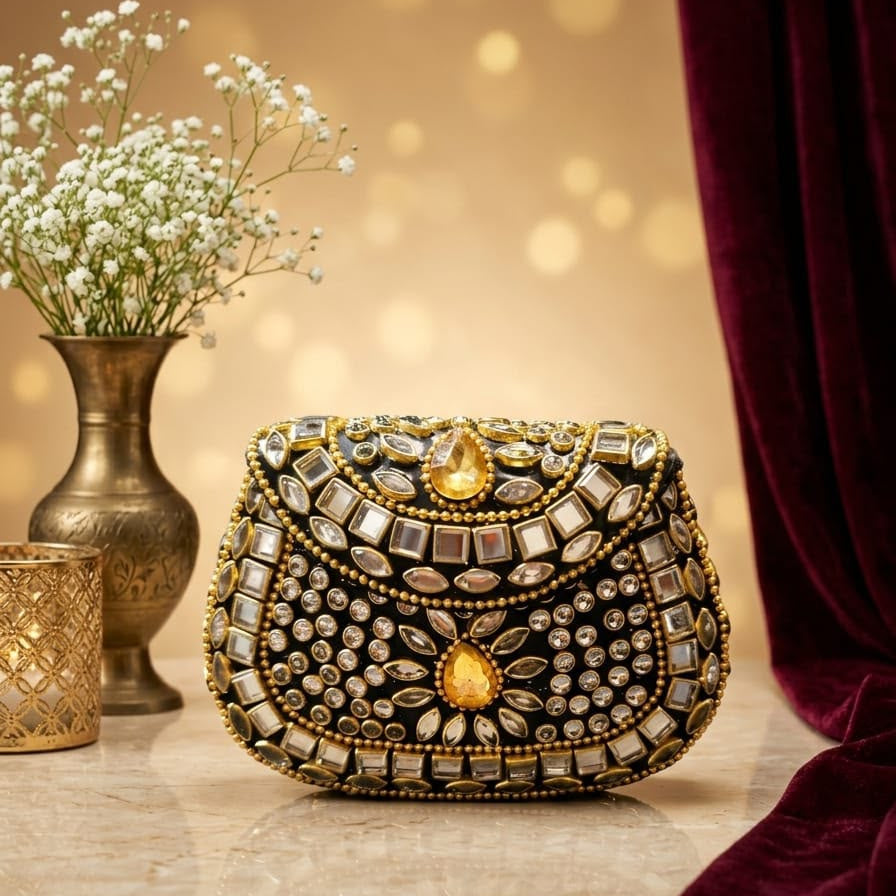 Maharani mini Kundan Clutches