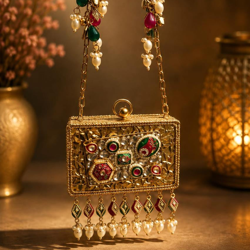 Taj Mahal Mini Brass Clutches