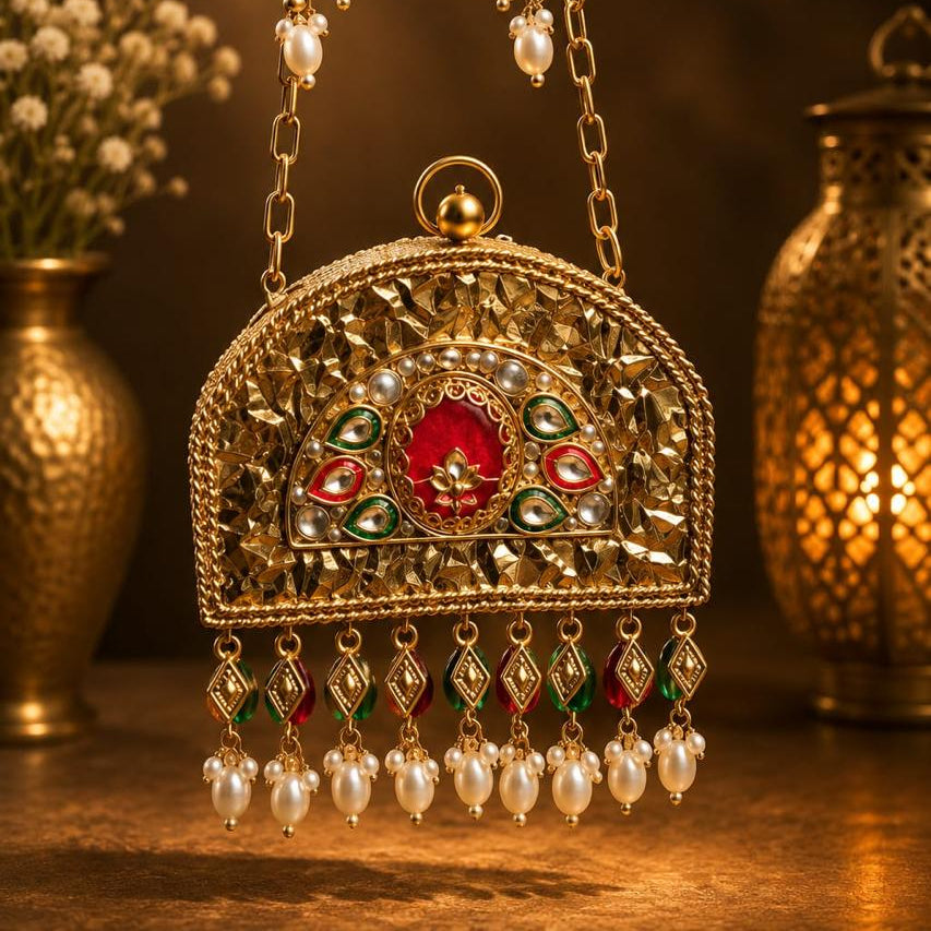 Taj Mahal Mini Brass Clutches
