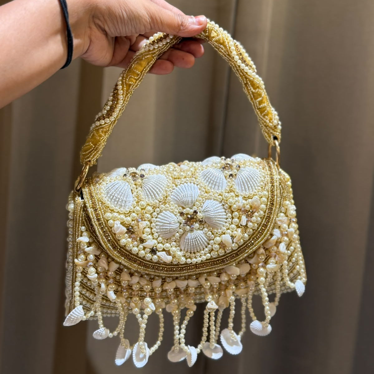 Boho Shell Golden Bag